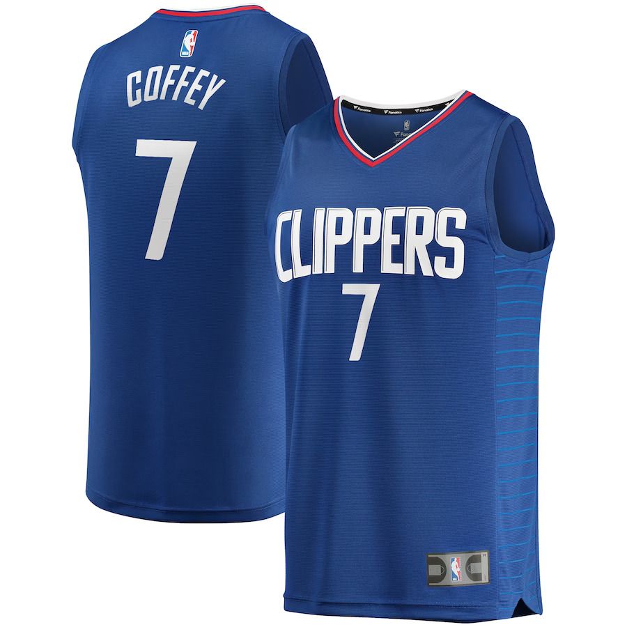 Men Los Angeles Clippers #7 Amir Coffey Fanatics Branded Royal Fast Break Replica NBA Jersey